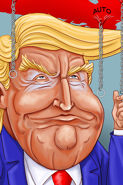 Caricature of Trump